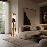 Bild in Gallery-Viewer laden, Vintage fabric cylinder floor lamp view 8