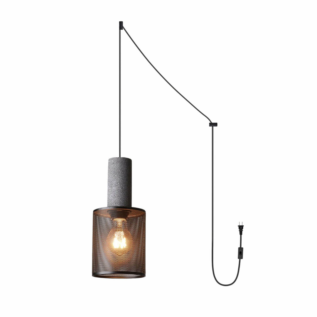 Perforated Iron Plug-In Pendant Light