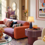 Load image into Gallery viewer, Sculptural ceramic table lamp in a colorful lounge