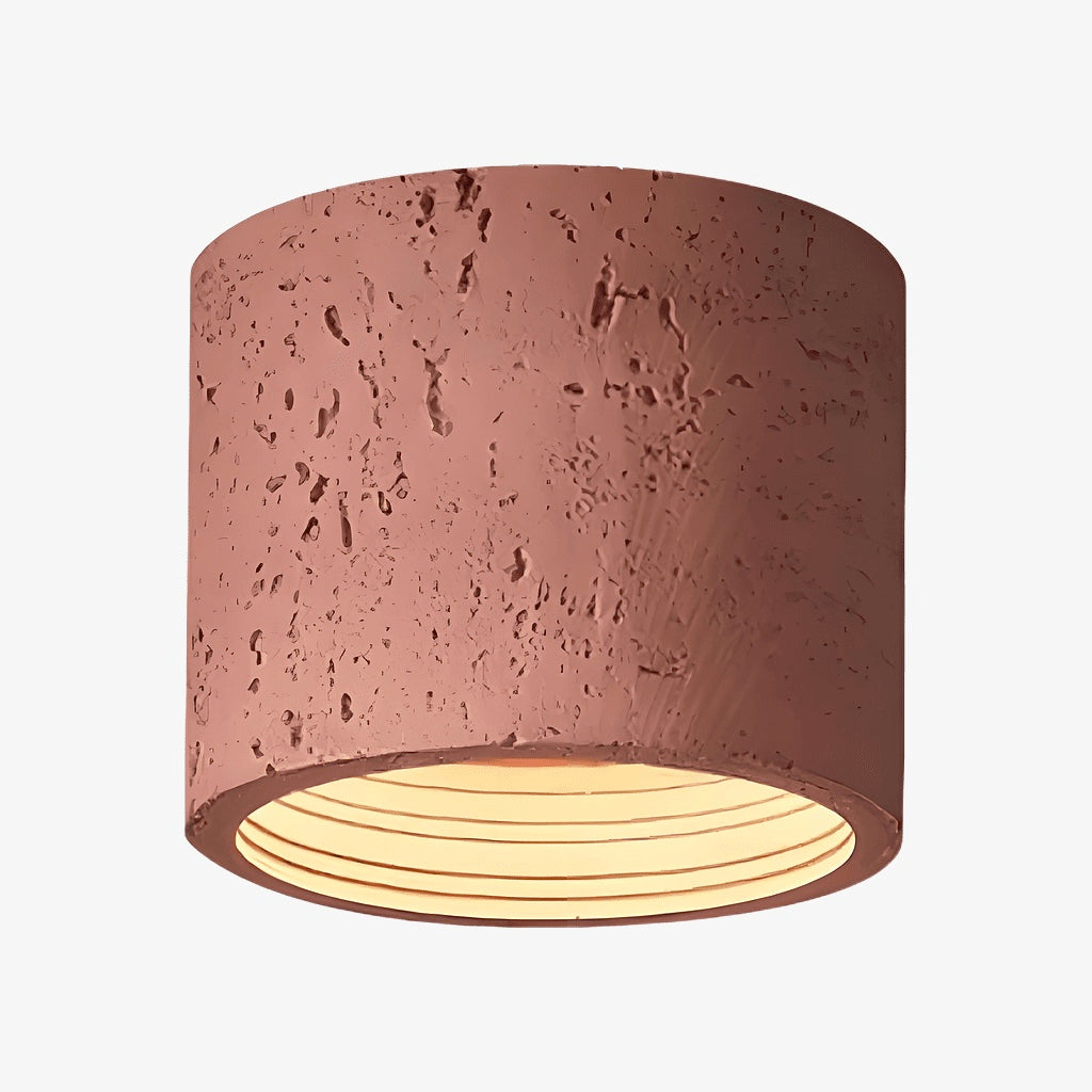 Lámpara de Techo Cilíndrica Sabiara Wabi-Sabi - Luminaria de Techo con Luz Suave y Difusa para Dormitorios y Salas de Estar