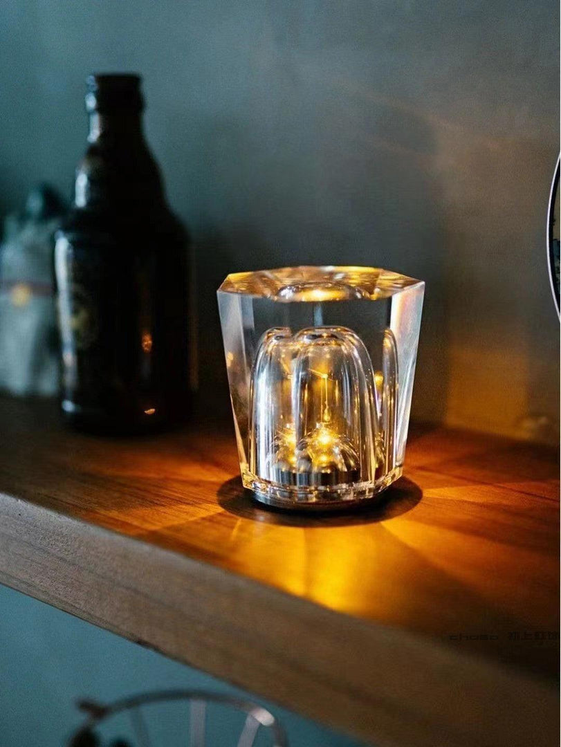 Lampe de table en cristal diamant (batterie intégrée)