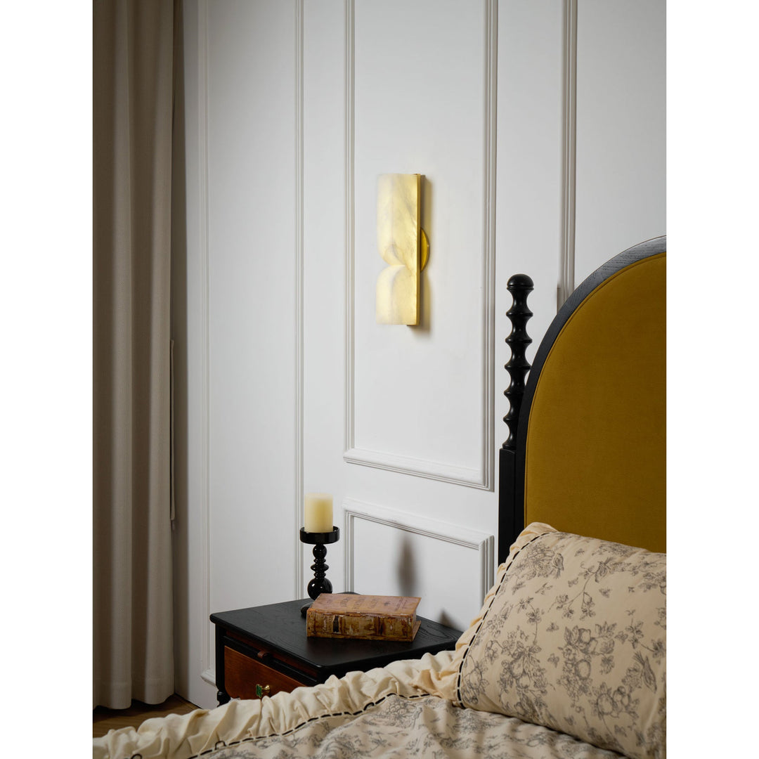 Lámpara de Pared Rectangular Moderna de Alabastro – Aplique Minimalista para Dormitorio, Pasillo y Sala