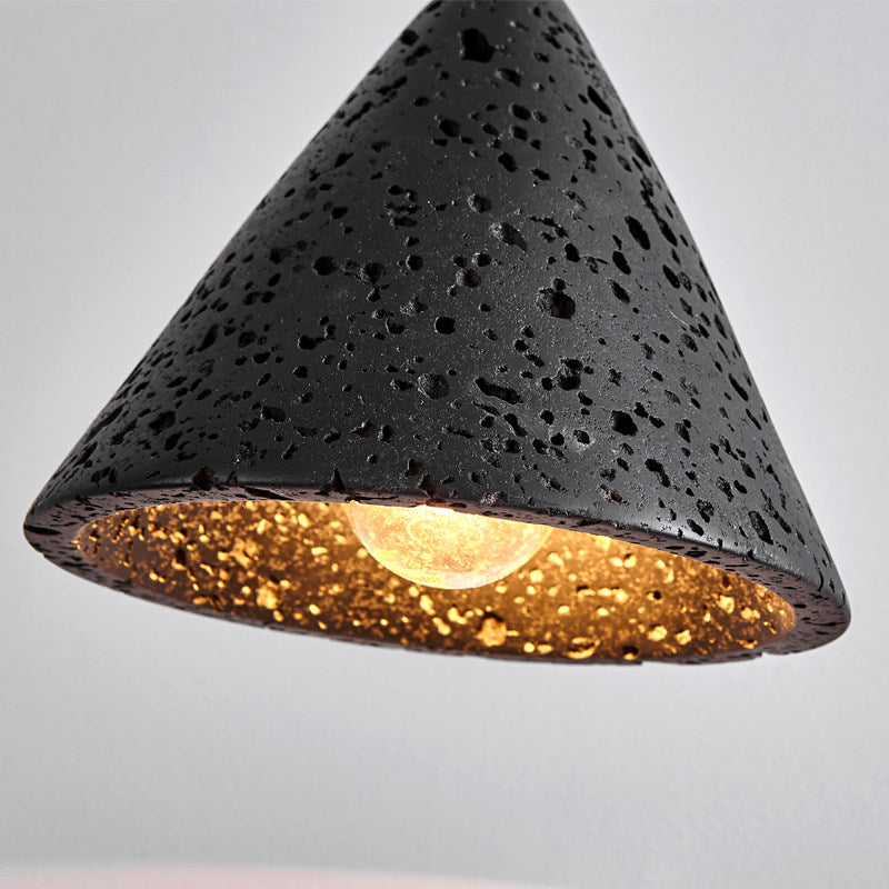 Cratera Black Travertine Stone Pendant Light