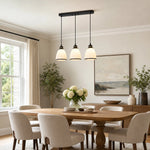 Load image into Gallery viewer, Linear pendant lighting a wood dining table