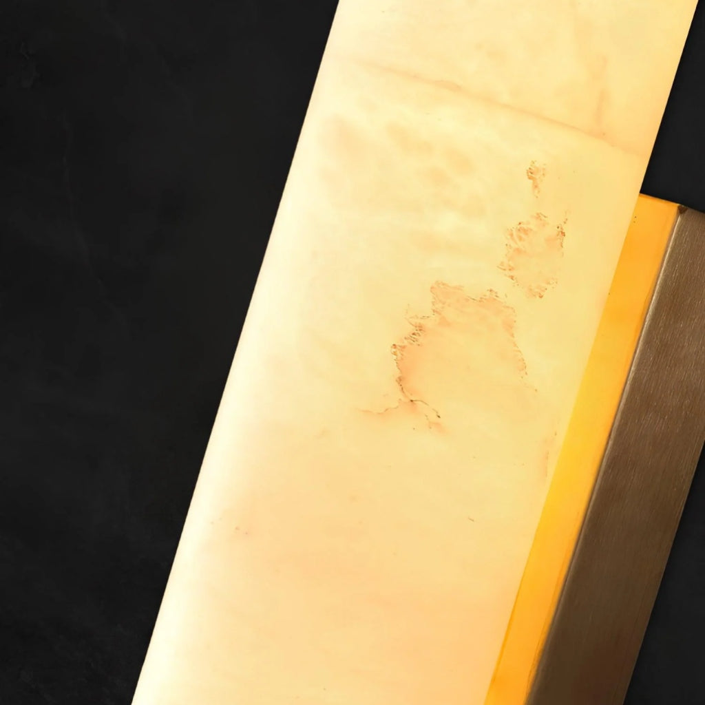 Lampe Murale Moderne Solaryx en Albâtre - Éclairage pour Chambre et Salon
