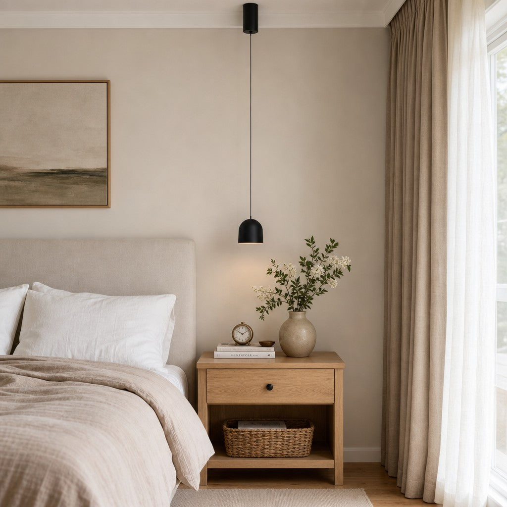 Veridia Minimalist Liftable Slim Pendant Light - Aluminum Acrylic Hanging Lamp for Bedside and Desk