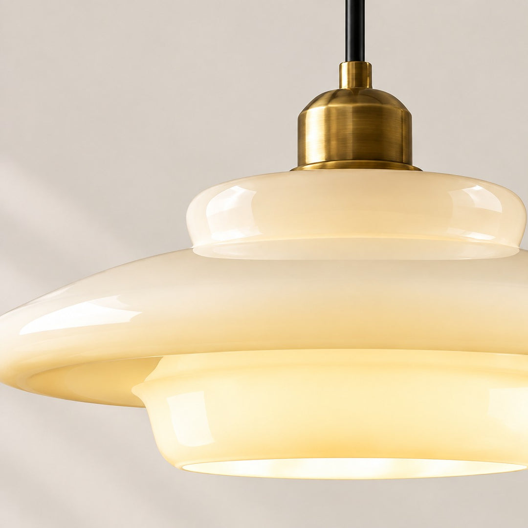 Vintage Milk White Glass Plug-In Pendant Light