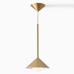 Cargar imagen en el visor de la Galería, Lámpara colgante cónica de metal Brivana: diseño minimalista moderno para comedores
