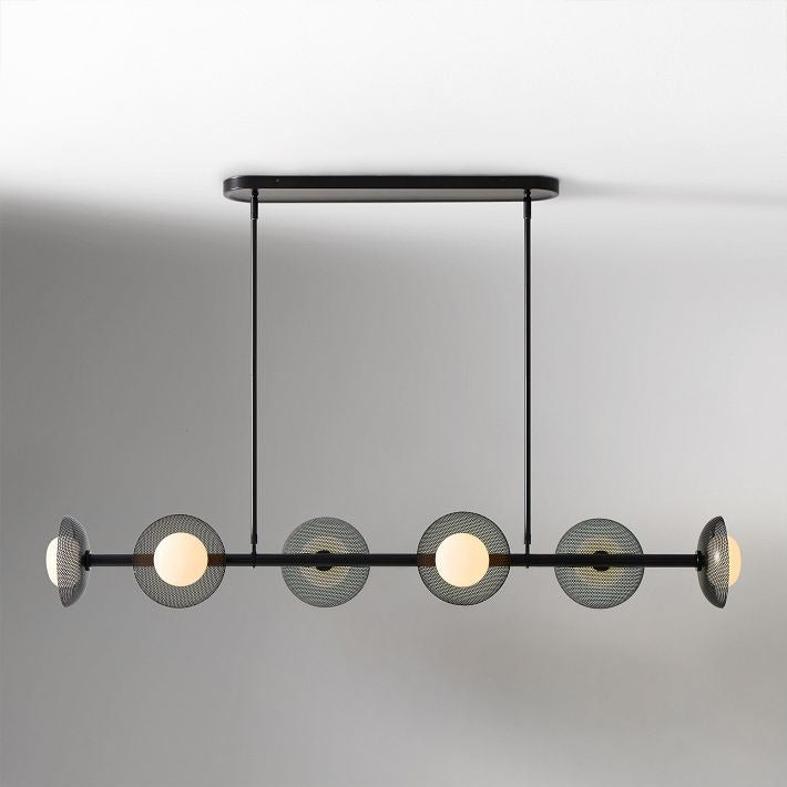 Lámpara de araña lineal Elorina de 6 luces - Lámpara de metal moderna - Iluminación para comedor