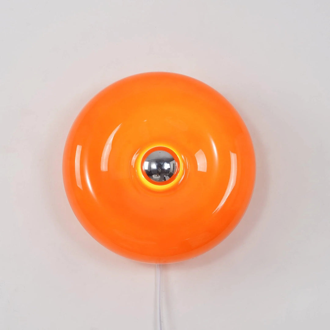 Amber Glass Ring LED Plug-In Wall Lamp