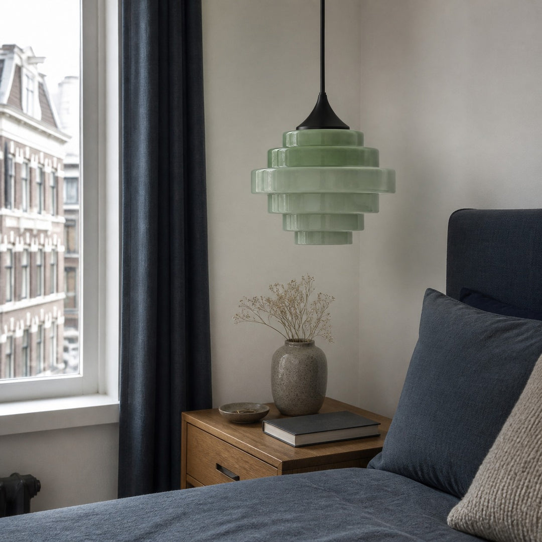 Sanenos Gradient Glass Pendant Light – Retro Geometric Design