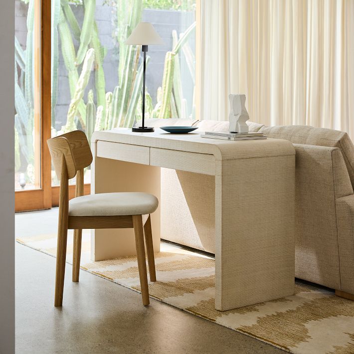 Lámparas de mesa y de pie Diora - Pantalla de lino, estilo lineal moderno, acento sofisticado