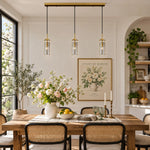 Charger l'image dans la visionneuse de galerie, Brass Rippled Frosted Glass Pendant Light