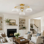 Load image into Gallery viewer, 5-light ceiling fixture in a classic living room
