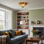 Load image into Gallery viewer, TiffStar Leaf Flush Ceiling Light with Art Glass Shade for Living Room