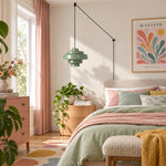 Load image into Gallery viewer, Koloro Millie Plug-In Glass Pendant Light - Retro Colorful Pendant for Modern Interiors