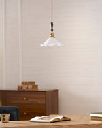 Load image into Gallery viewer, White Sculptural Glass Plug-In Pendant