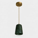 Bild in Gallery-Viewer laden, Green stone pendant light with brass-tone canopy