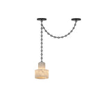 Charger l'image dans la visionneuse de galerie, Black Metal Alabaster Frosted Shade Hardwired Chandelier
