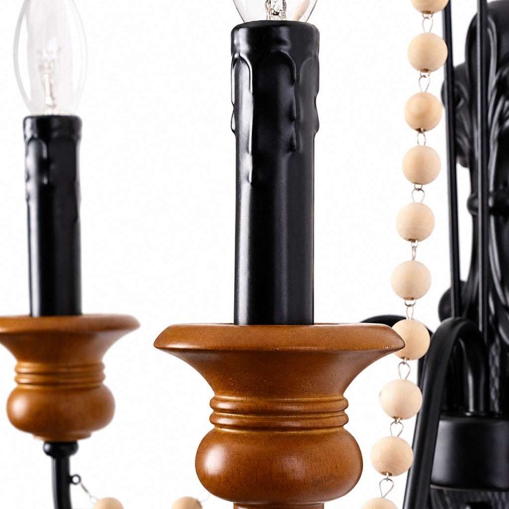 Black Beaded Candle Wall Sconce