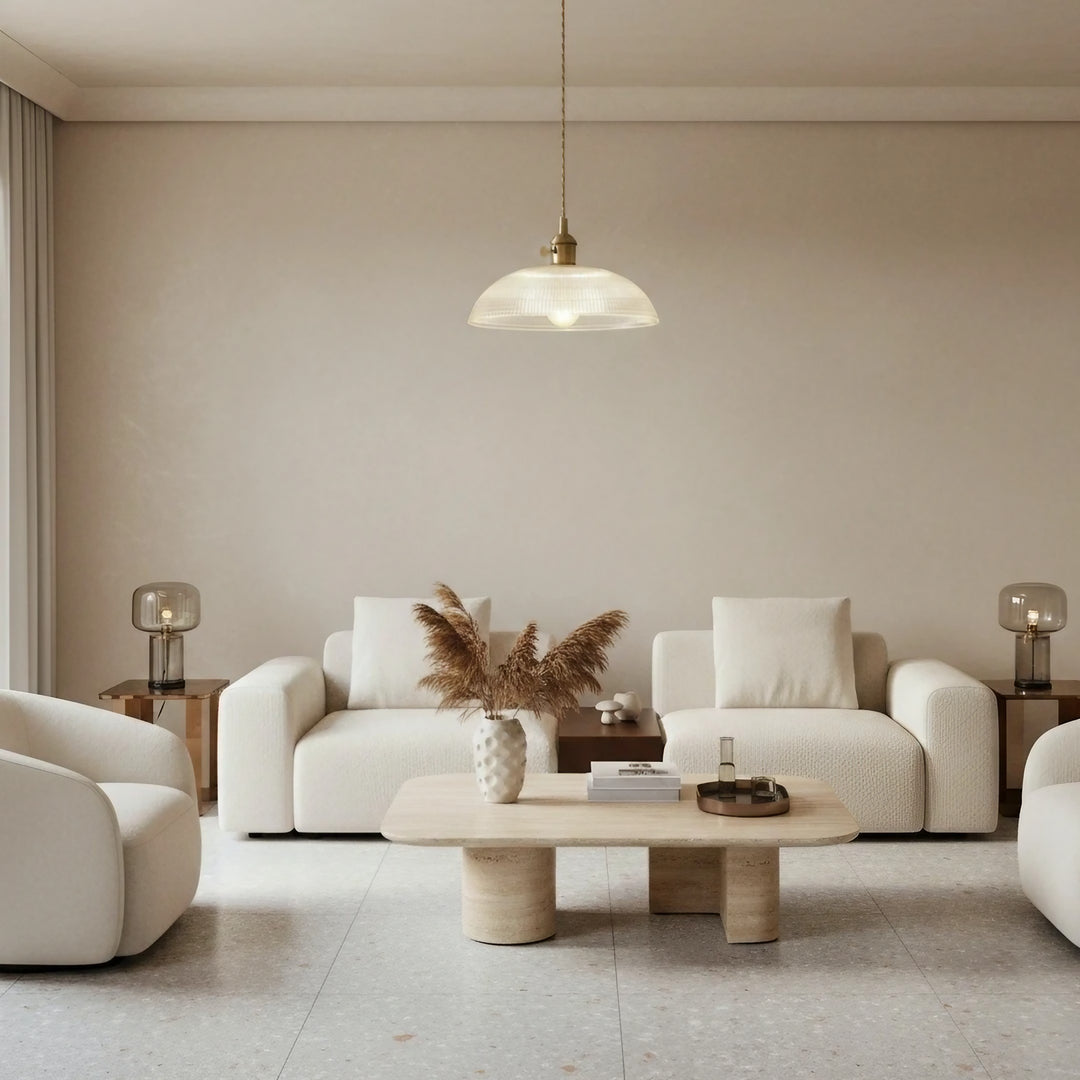 Suspension spiralée cannelée Velaris - Luminaire de plafond à silhouette bombée pour intérieur moderne