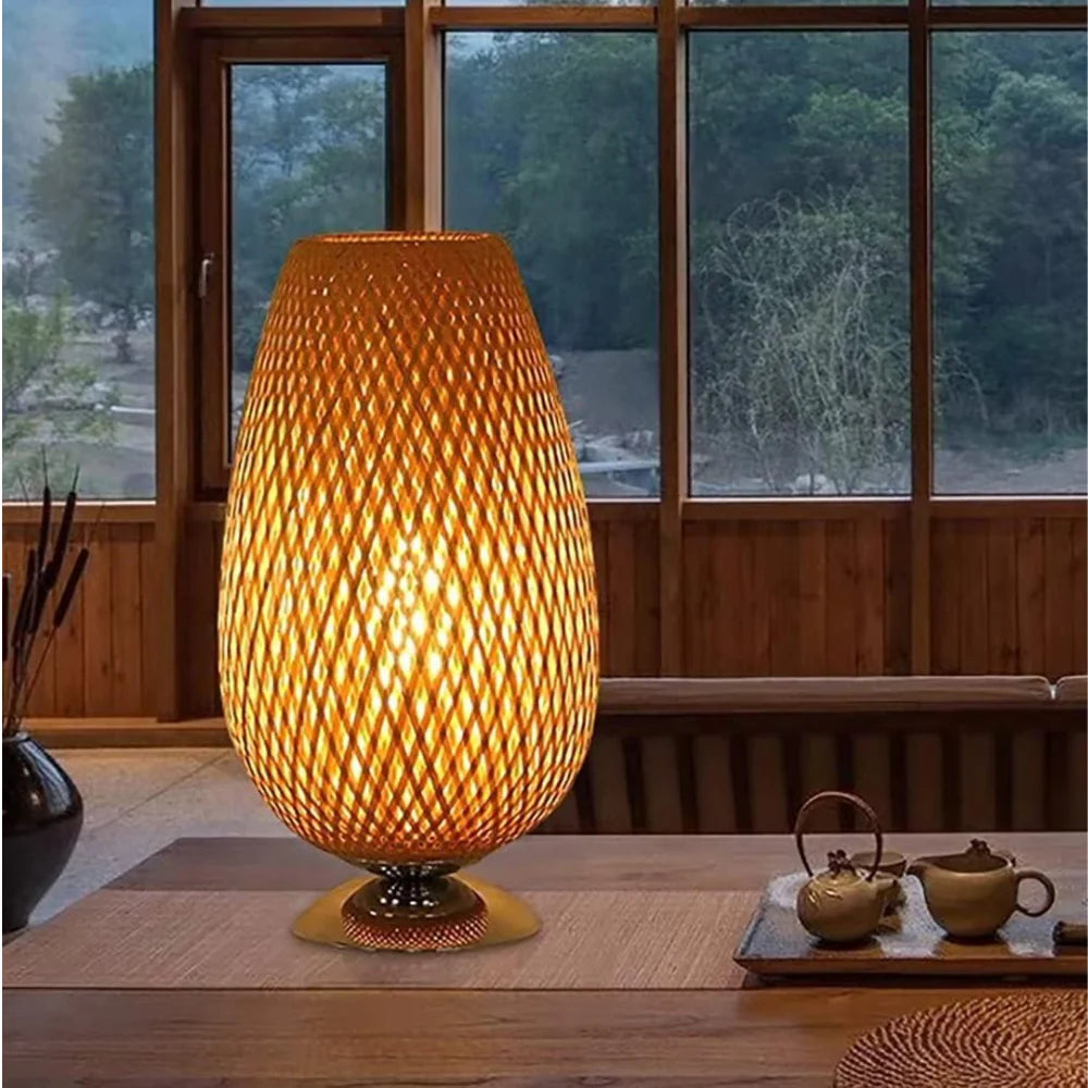Handgefertigte Nachhaltige Bambus Tischlampe