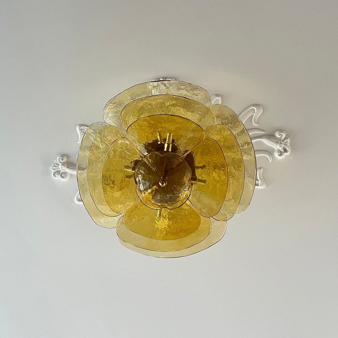 Lotus Leaf Layered Glass Chandelier