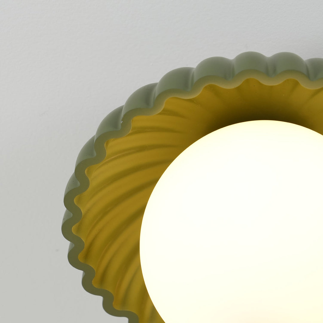Plafonnier élégant de style Alien Cream en métal beige et verre
