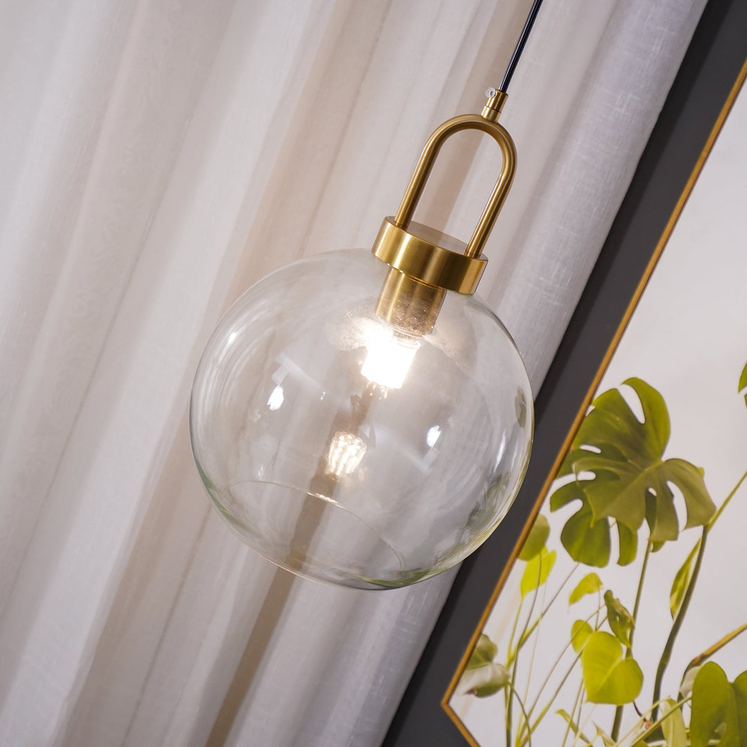 Copper-Plated Glass Plug-In Swag Pendant