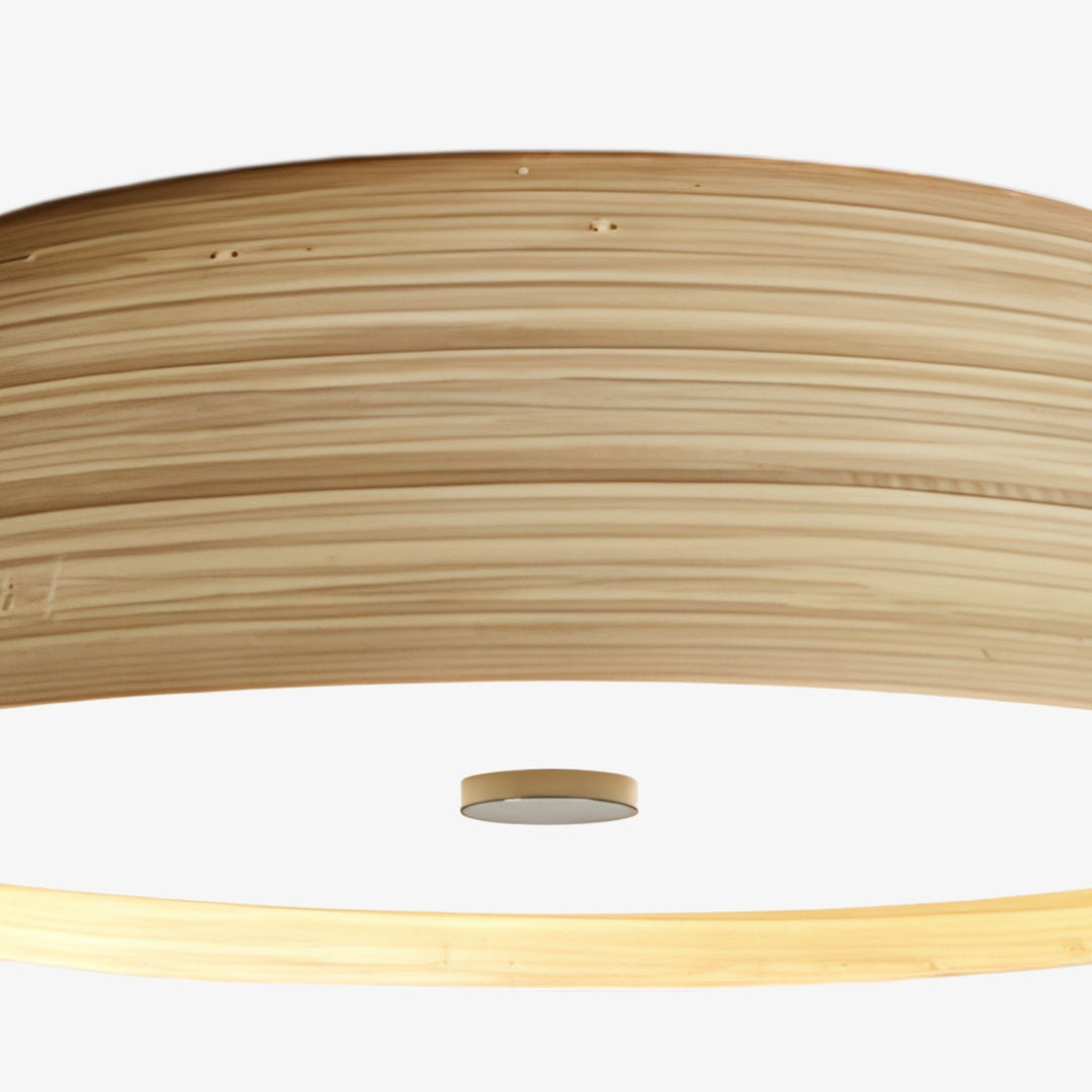 Lampe de plafond Bambori style Japandi en bambou texturé - Lumière d'accent naturelle pour salon