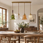 Load image into Gallery viewer, Vintage Brass Pineapple Glass Pendant Lamp