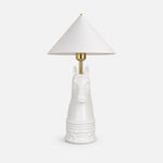 Bild in Gallery-Viewer laden, White cone shade horse head table lamp