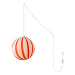 Bild in Gallery-Viewer laden, Red Striped Glass Globe Hardwired Pendant