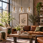 Load image into Gallery viewer, Hand-Blown Glass Globe Pendant with two shade heights and a rounded shade