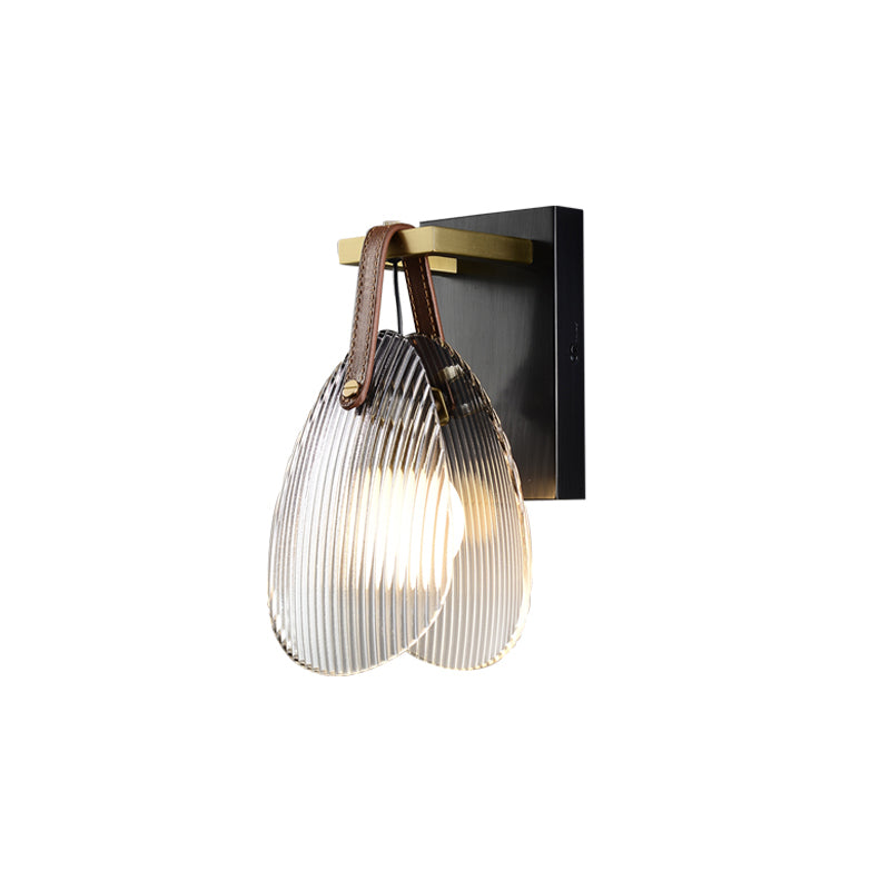 Lámpara de pared de cristal con forma de concha