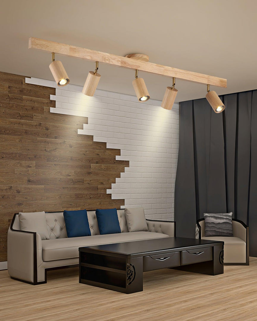 Iluminación de riel de madera Merlo
