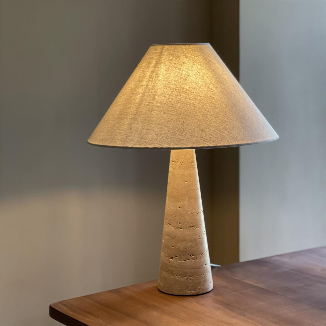 Lulu Tischlampe aus Travertin