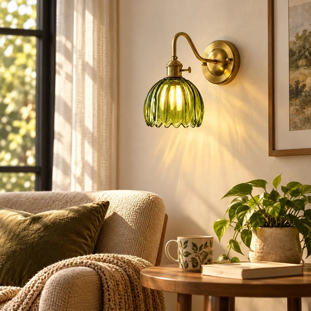 Nordic Colorful Flower Glass Wall Lamp