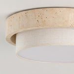 Cargar imagen en el visor de la Galería, Travertine Fabric Flush Mount Ceiling Light