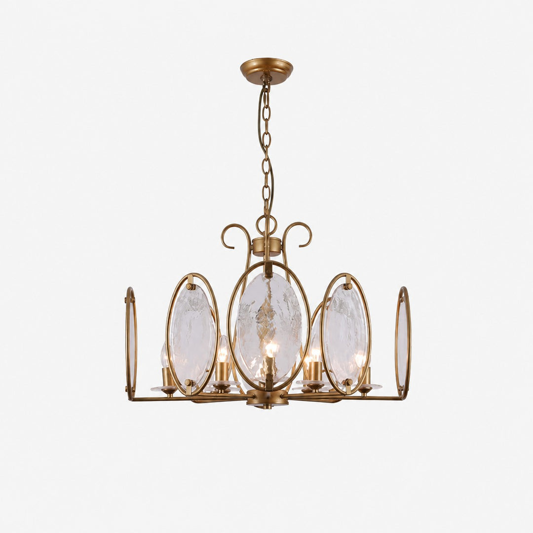 Oval Panel Textured Glass Chandelier