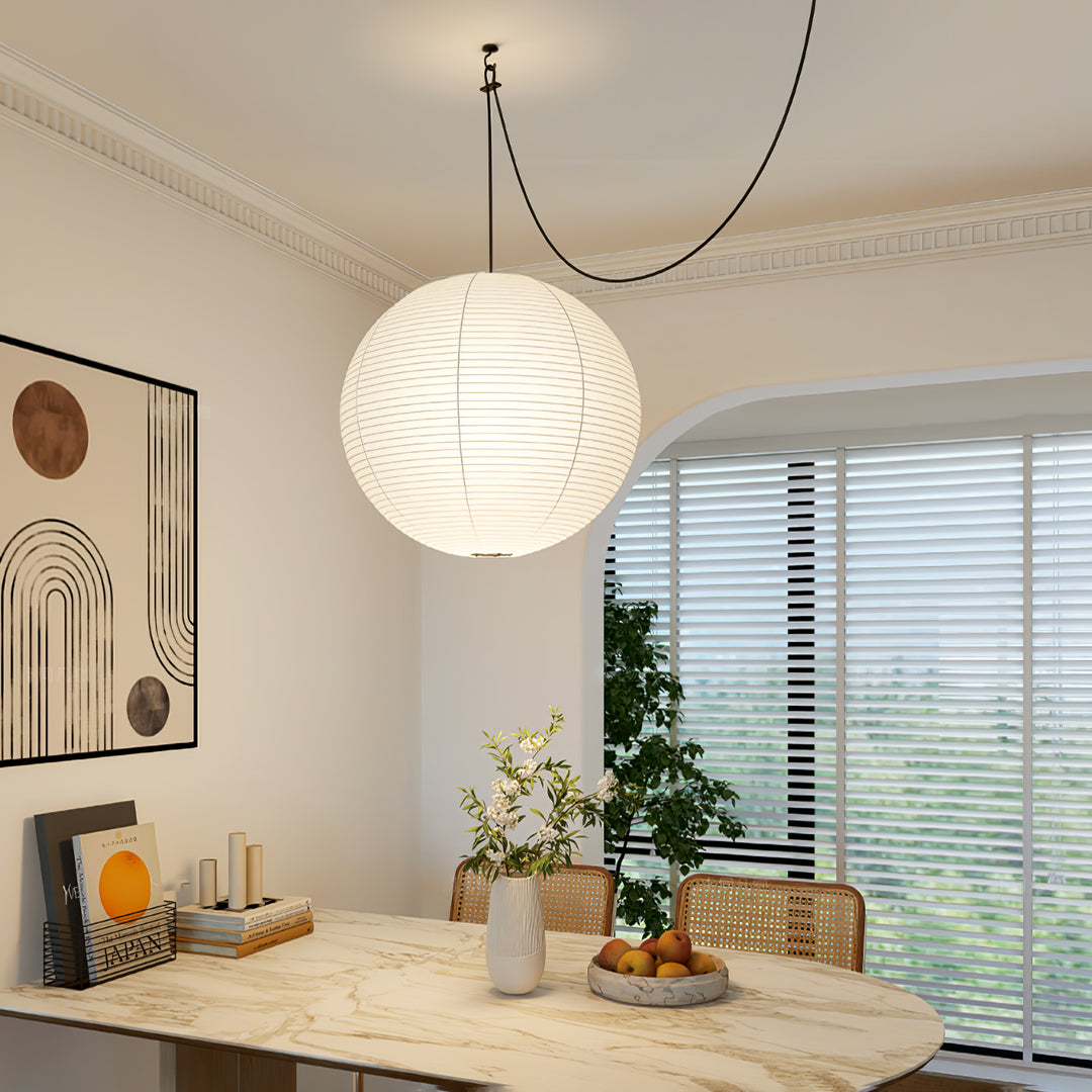 White Paper Lantern Plug-In Pendant