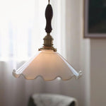 Load image into Gallery viewer, White Sculptural Glass Plug-In Pendant