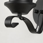 Bild in Gallery-Viewer laden, Close view of black metal hook detail under the glass shade