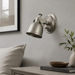 Load image into Gallery viewer, Brushed Nickel Adjustable Reading Wall Light