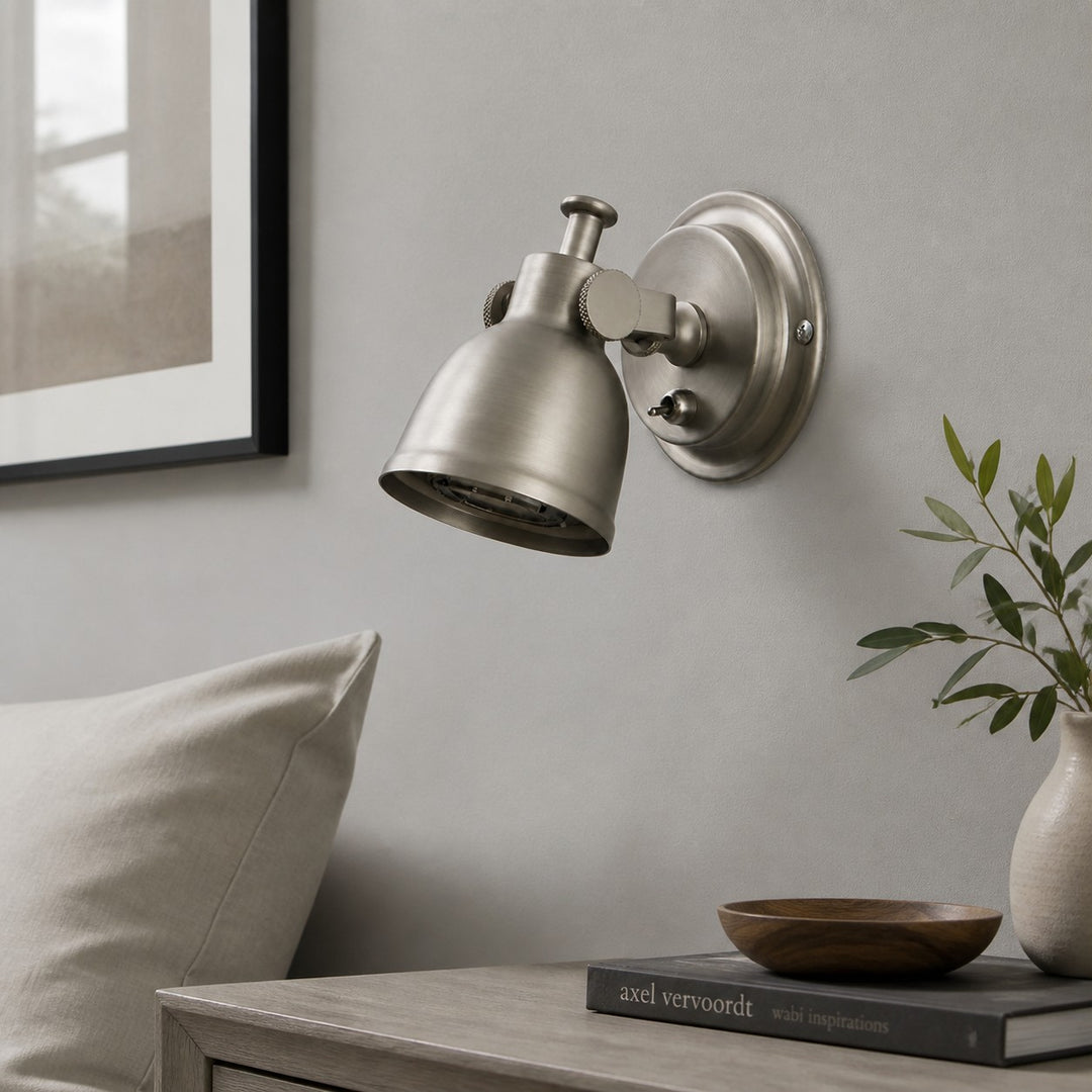 Brushed Nickel Adjustable Reading Wall Light