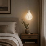 Bild in Gallery-Viewer laden, White Spiraling Polymer Teardrop Pendant Light