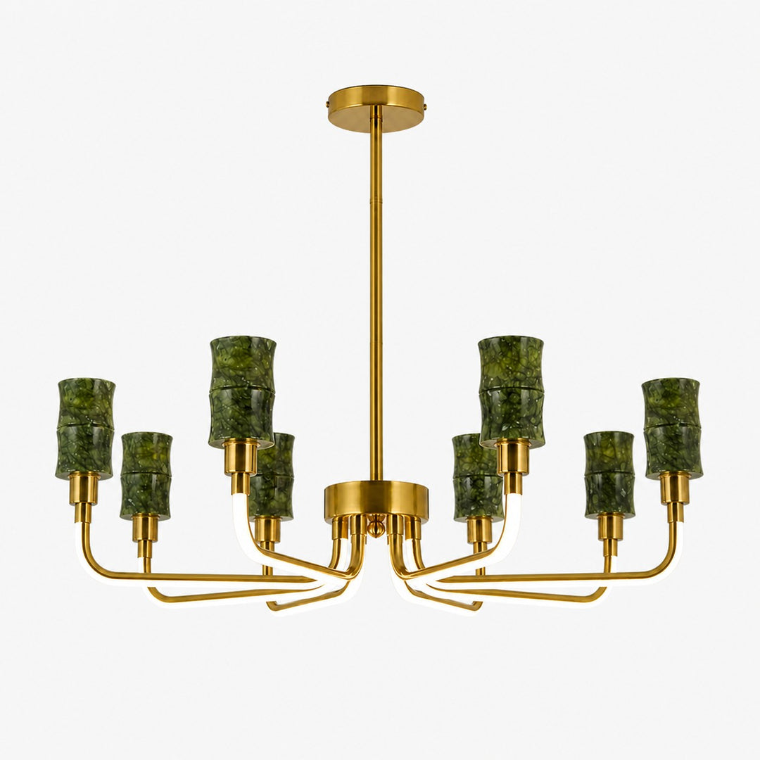 Green Jade Candle-Arm Chandelier