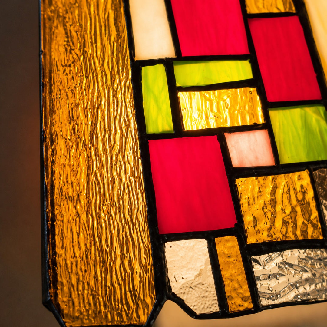 Vintage Rose Stained Glass Pendant Light