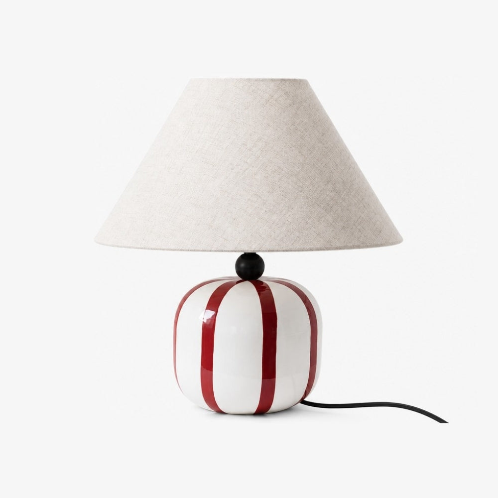 Ceruna Ceramic Table Lamp with Fabric Lampshade – Modern Minimalist Fixture for Reading or Lounge Areas