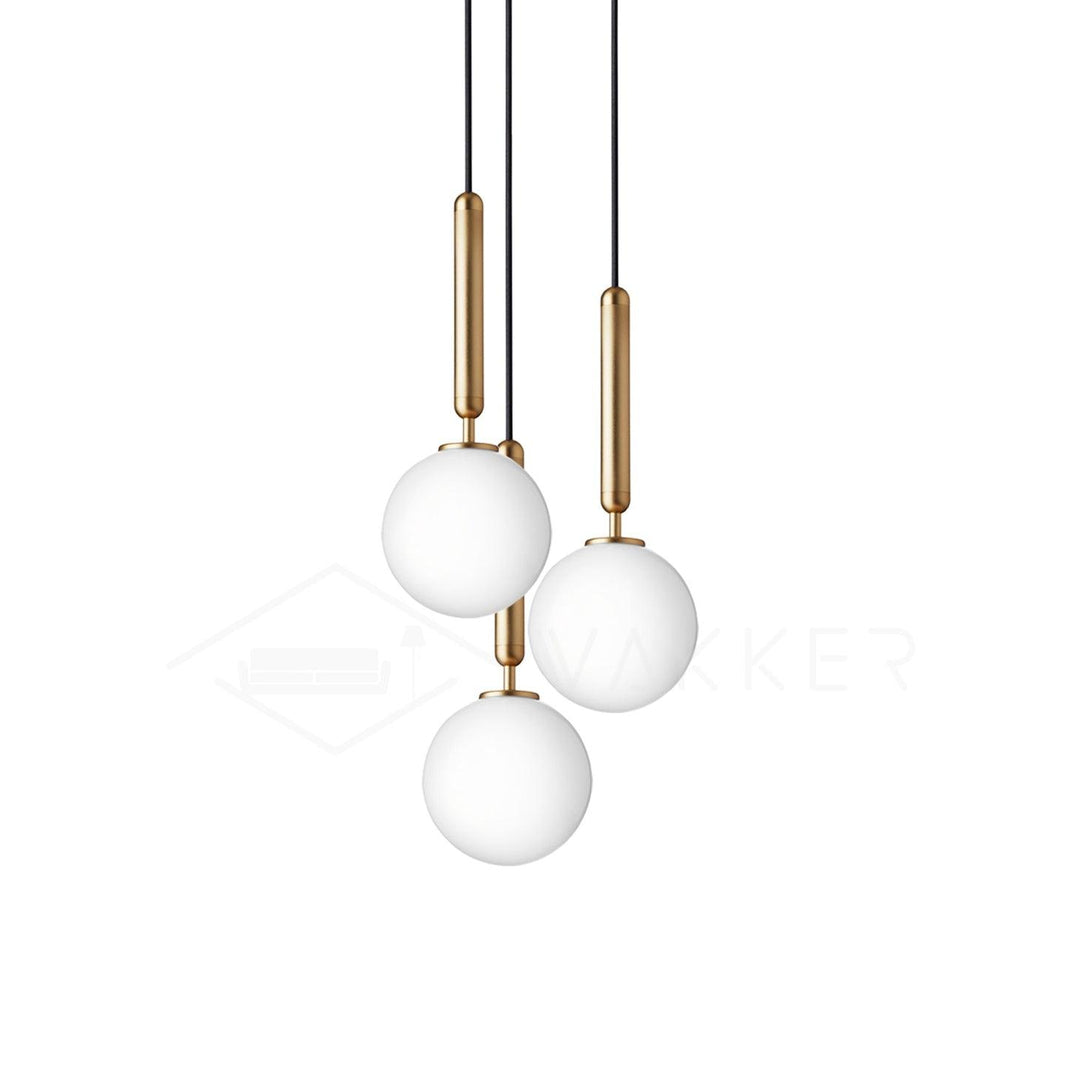 Rounded Brass Glass Plug-In Pendant Light
